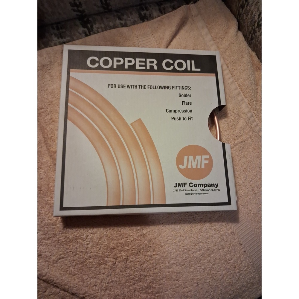 New In The Box COPPER COIL JMF COMPANY 1/4" OD(1/8"ID) 10 FT TYPE UT NORMAL...